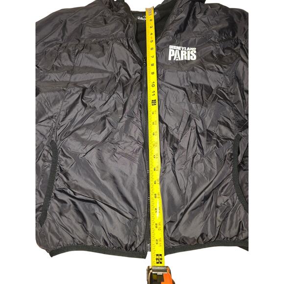 DISNEYLAND PARIS BLACK FLEECE LINED FULL ZIP HOODED JACKET UNISEX ADULT LARGE - Picture 10 of 11